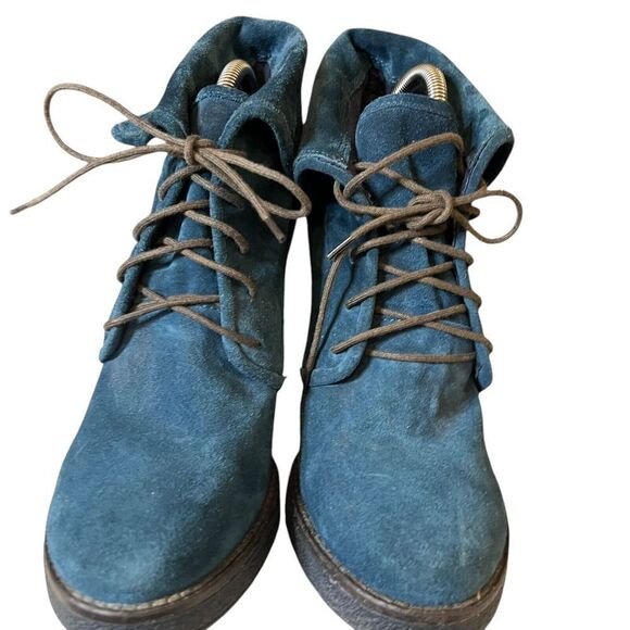 United Colors of Benetton Blue Suede Booties Size 8.5 US, 39 EU - Picture 3 of 4